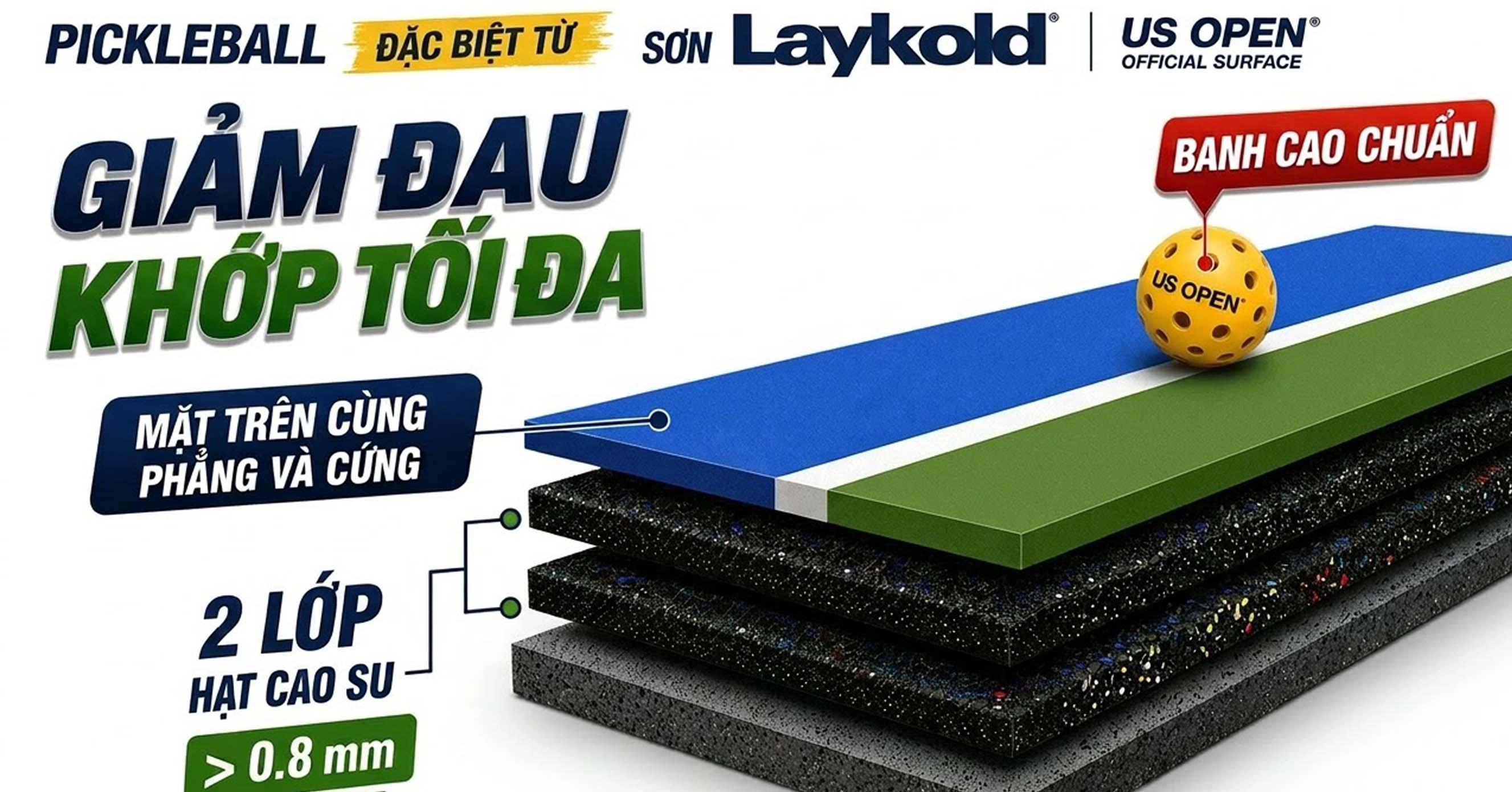 Sơn Pickleball LayKold US Open - Giảm Đau Khớp Tối Đa